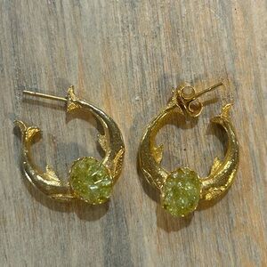Earrings firm Australia green stone